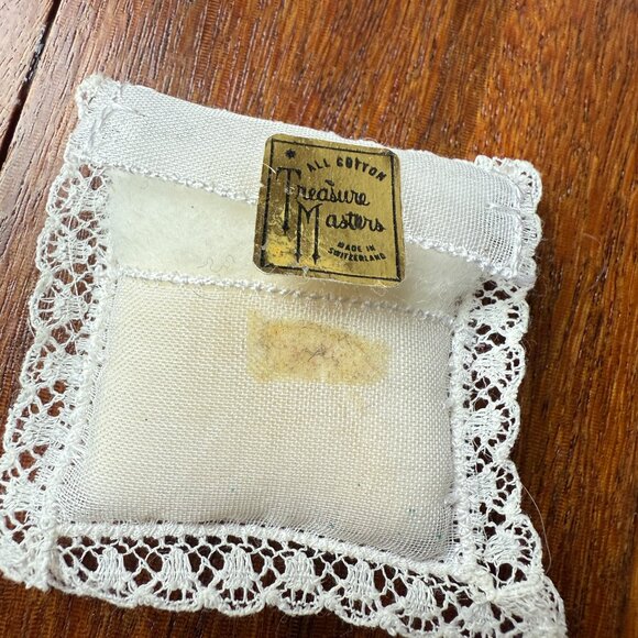 Vintage Handmade Treasure Masters Mini Pillow w/ Embroidered Christmas Candles - Picture 4 of 4